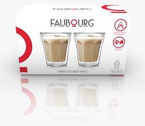 FAUBOURG Сет от 2 бр. двустенни стъклени чаши “BISTRO“ - 280 мл