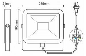 LED Външен прожектор LED / 50W / 220-265V IP65