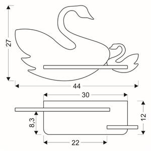 LED Детски аплик с рафт SWAN LED/5W/230V