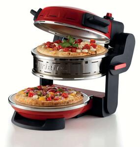 Двойна фурна за пица Ariete PIZZERIA 0927/00, 2300W, 32 см, 2 термостата до 400C, 5 нива, 2 каменни плочи, Незалепващо покритие, Червен