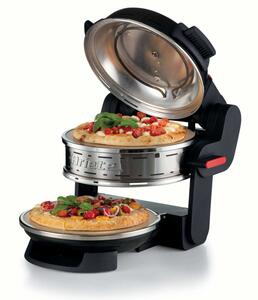 Двойна фурна за пица Ariete PIZZERIA 0927/01, 2300W, 32 см, 2 термостата до 400C, 5 нива, 2 каменни плочи, Незалепващо покритие, Черен