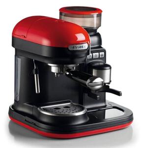 Еспресо машина Ariete ESPRESSO MODERNA 1318/00, 1080W, 15 bar, 0.8 л, Вградена кафемелачка, Стиймър, Червен