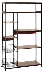 Рафт Leena метализиран дъб тъмен - черен 80x30x142см
