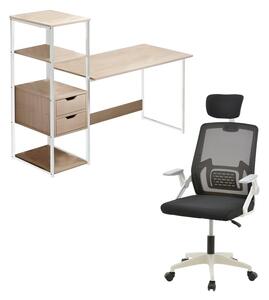 Комплект ученическо обзавеждане бюро и офис стол 2 части Gloryn Pako World Black 80x37x123 cm