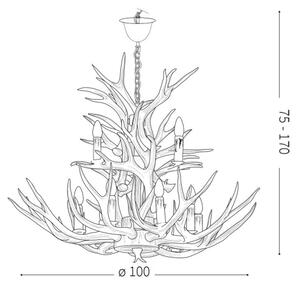 Ideal Lux – Висящ полилей CHALET 12×E14/40W/230V