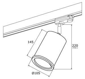 Argon 4303 - Спот за релсова система DELF 1xE27/15W/230V месинг