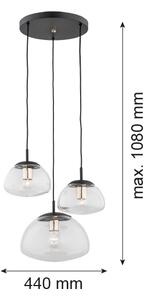 Argon 1492 - Висящ полилей TRINI 3xE27/15W/230V черен