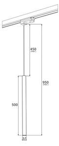 Argon 4319 - LED Висящ полилей за релсова система ELBRUS LED/4,5W/230V месинг