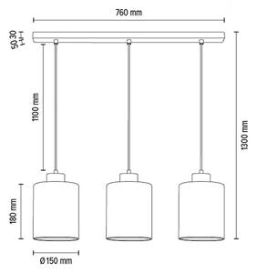 Spot-Light 111860374 - Пендел ZEFIR 3xE27/60W/230V дъб