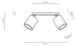 Spot-Light 56745274 - Спот APRILLIA 2xE27/25W/230V дъб сив