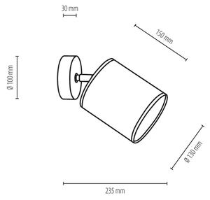 Spot-Light 56746174 - Стенен спот APRILLIA 1xE27/25W/230V дъб черен