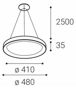 LED2 - LED Висящ полилей BELLA SLIM LED/38W/230V 3000/4000K черен