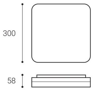 LED2 - LED Плафониера SQUARE LED/25W/230V IP54 3000/3500/4000K