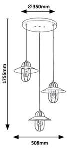 Rabalux - Висящ полилей 3xE27/40W/230V