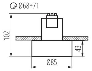 Kanlux 27575 - Лампа за вграждане MINI RITI 1xGU10/25W/230V черна/златиста