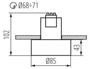 Kanlux 27577 - Лампа за вграждане MINI RITI 1xGU10/25W/230V черна/бяла