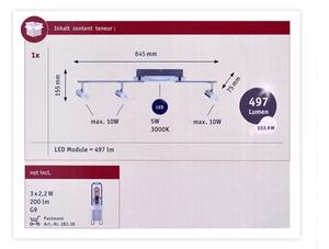 Paulmann 66649 - 3xLED G9/10W Спот LAGOON 230V