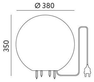 Екстериорна декоративна лампа GARDEN BALL 1xE27/40W/230V IP65 ⌀ 38 cм