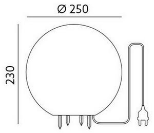 Екстериорна декоративна лампа GARDEN BALL 1xE27/40W/230V IP65 ⌀ 25 см