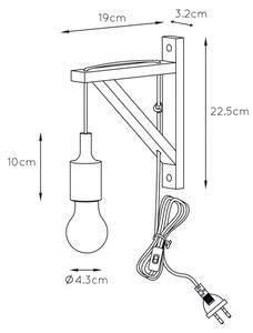 Lucide 08208/01/30 - Аплик FIX WALL 1xE27/60W/230V черен