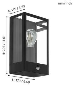 Eglo 99587 - Екстериорен аплик със сензор ALAMONTE 1xE27/60W/230V IP44