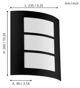 Eglo 99567 - Екстериорен аплик CITY 1xE27/40W/230V IP44