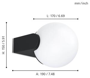 Eglo 99572 - Екстериорен аплик RUBIO 1xE27/15W/230V IP44