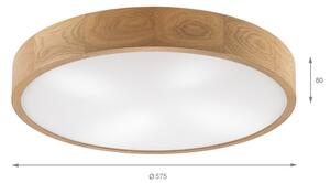 Brilagi - LED таванен плафон CARVALHO 4x E27/60W/230V, дъб, Ø 57,5 cm