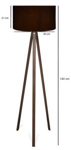 Подова лампа AYD 1xE27/40W/230V черна/кафява