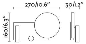 FARO 20065 - LED Димируема малка лампа за стена KLEE LED/10W/230V + LED/3W дeсен