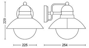 Philips 1748086PN - Екстериорен аплик DAMASCUS 1xE27/60W/230V IP44