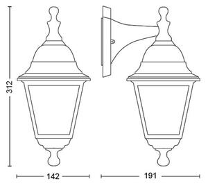 Philips 1747230PN - Екстериорен аплик LIMA 1xE27/60W/230V IP44