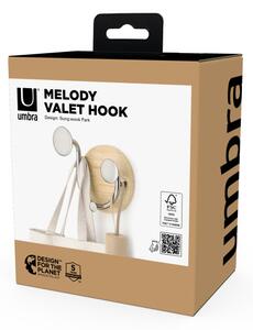 UMBRA Закачалка за стена с 3 бр. закачалки “MELODY“ - цвят натурален / никел