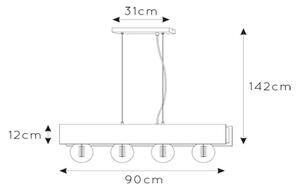 Lucide 30474/04/30 - Висящ полилей SURTUS 4xE27/60W/230V
