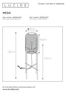 Lucide 45785/01/02 - Лампион MESH 1xE27/40W/230V месинг