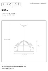 Lucide 76464/01/30 - Висящ полилей DIKRA 1xE27/60W/230V