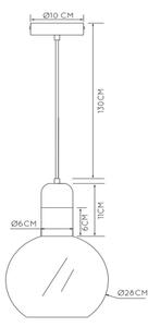 Lucide 34438/28/65 - Висящ полилей JULIUS 1xE27/40W/230V