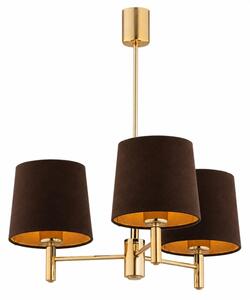 Brilagi - Полилей с прът MONTE 3xE27/60W/230V кафяв/златист