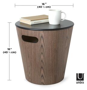 UMBRA Дървена табуретка с място за съхранение “WOODROW“ - цвят черен / орех