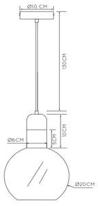 Lucide 34438/20/65 - Висящ полилей JULIUS 1xE27/40W/230V