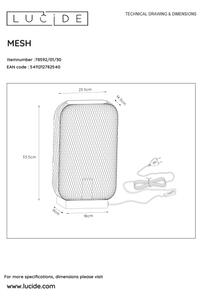 Lucide 78592/01/30 - Настолна лампа MESH 1xE27/60W/230V черна