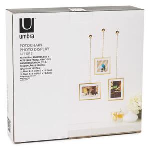 UMBRA Комплект от 3бр. висящи рамки за снимки “FOTOCHAIN“ - цвят месинг мат