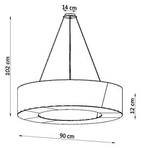 Sollux SL.0798 - Висящ полилей SATURNO SLIM 8xE27/60W/230V ⌀ 90см черен