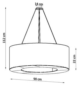 Sollux SL.0795 - Висящ полилей SATURNO 8xE27/60W/230V ⌀ 90см бял