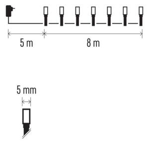 LED Екстериорни Коледни лампички 80xLED/13м IP44 студено бяло