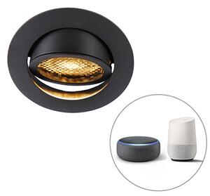Интелигентен вграден прожектор черен с WiFi GU10 регулируем - Ude Honey