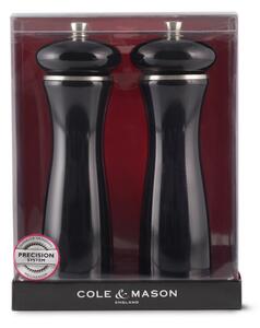 COLE&MASON Комплект мелнички за сол и пипер “SHERWOOD BLACK GLOSS“ - 20 см. - цвят черен
