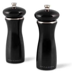 COLE&MASON Комплект мелнички за сол и пипер “SHERWOOD BLACK GLOSS“ - 16,5 см. - цвят черен