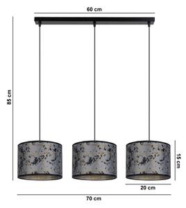 Висящ полилей REZO 3xE27/60W/230V сив