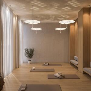 Wever & Ducré Lighting WEVER DUCRÉ LED висяща лампа Shedda Ø 70 см, цвят „live simple“, 2700 K, Затъмняване, Бежов, Дневна/трапезария, Алуминий, Модерен
